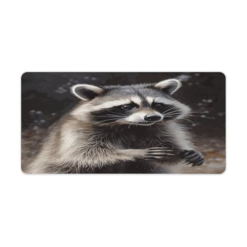 Raccoon Desk Pad Large Office Desk Mat Waterproof Writing Mouse Pad