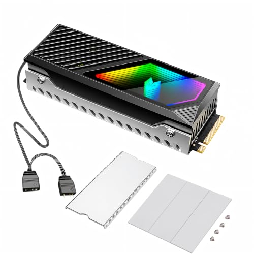 Disipador M.2 2280 RGB con 3 almohadillas térmicas y cubierta de metal