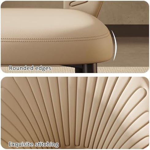 Stylish Gray & Black Leather Dining Chairs, Upholstered Armless Accent Chairs with High Backrest, Perfect for Kitchen, Cafe, Office & Dressing Table (Set of 2)