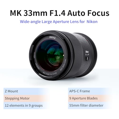 Image of Meike 33mm F1.4 Large Aperture APS-C Frame AF STM(Stepping Motor) Lens Auto Focus Fixed Prime Portrait Lenses for Nikon Z Mount Mirrorless Cameras Z30 Z50 Z