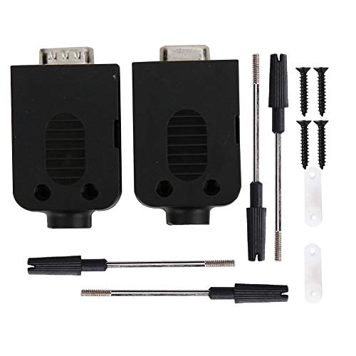 2Pcs Connector DB9 Terminal Adapter Connector Breakout Board, 9Pin Screw Serial Connector to Wiring Terminal Male Female Adapter with Case