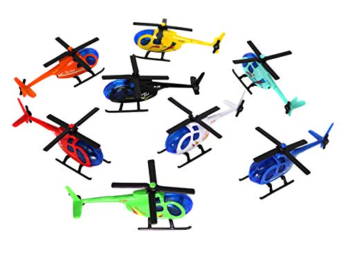 Metal Die Cast Helicopters in Assorted Colors - Set of 6 Helicopters