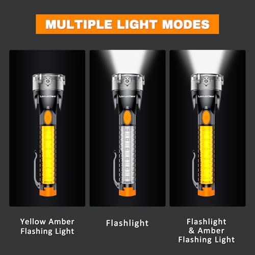 Image of Multifunctional Car Safety Flashlight - Emergency Escape Tool with Window Breaker, Seatbelt Cutter, 3 Light Modes & Magnetic Base for Roadside Safety, Camping & Home Use