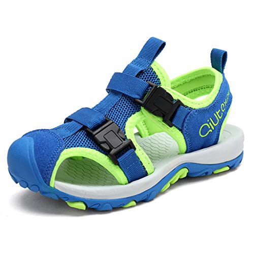 BaiMoJia Sandalias Niños Verano Deportivas Al Aire Libre Trekking Punta Cerrada Playa Zapatos Azul 28 EU