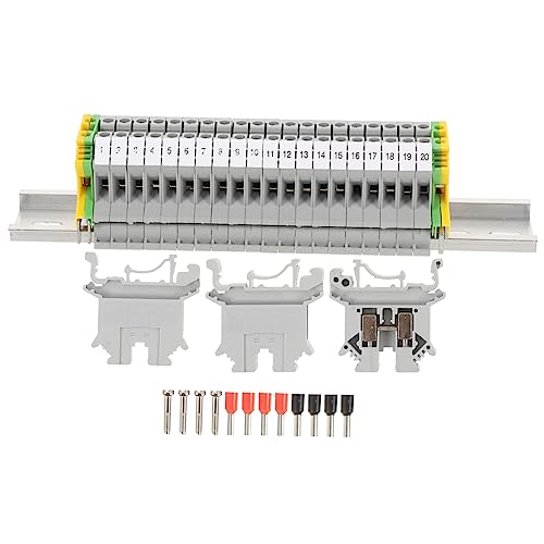 LAPYAPPE Din Rail Terminal Blocks End Brackets Din Rail Grounding Block Marker Strip