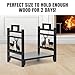 INNO STAGE Firewood Log Rack, Iron Wood Lumber Storage Holder for Fireplace, Heavy Duty Log Storage Bin for Firepit Stove Accessories Indoor - Perfect Construction - No Any Screw to Install