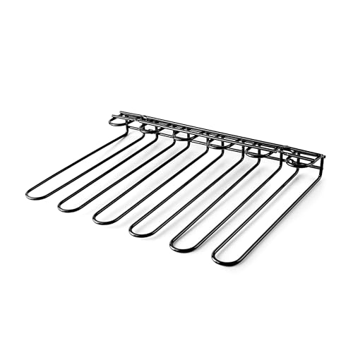 LACOR - 62255 - Soporte de Copas Due Black, Capacidad para 20 Copas, Fijación en Techo o Pared, Hierro, Color Negro, 45x32 cm