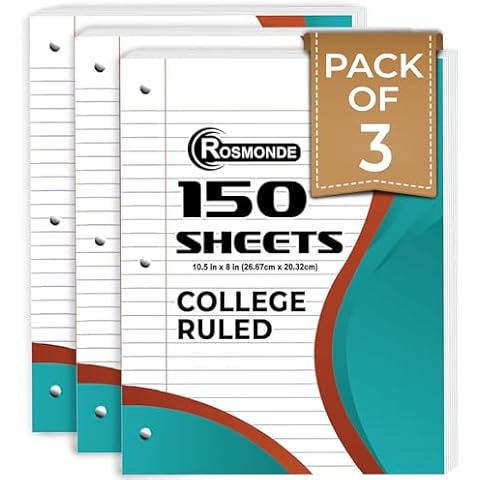 Rosmonde College Ruled Loose Leaf Paper Cover