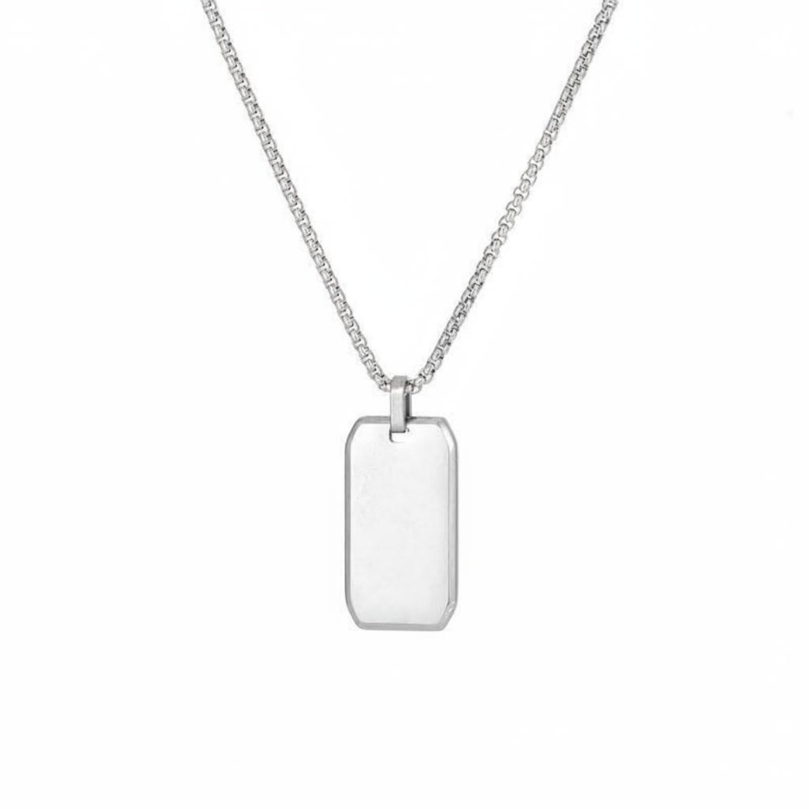 Stainless Steel Mirror Finish Dog Pendant Necklace Beveled Border Fade Resistant Fashion Jewelry Long-Lasting, | Chains Necklaces & Pendants Mens-image-42