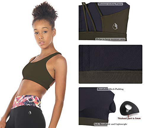 Image of icyzone Women's Padded Strappy Workout Running Sports Bras Medium Impact