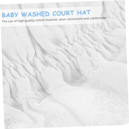 Beaupretty 1Pc Breathable Bonnet Hat for Soft Comfortable Sun Protection Hat for Design for Showers Photo Props White4