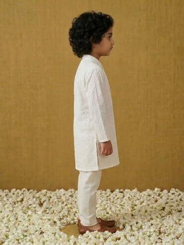 Image of AJ DEZINES Kids Kurta Pajama Set For Boys | Embroidery Chikankari Kurta Set | Cotton Stylish Boys Kurta Pyjama |Party & Ethnic Wear | Perfect For Festivals Wedding & Family Function