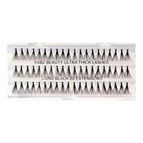 Ultra Thick Knotted Individual Cluster Eyelashes False Lashes Fabz Beauty (Long 12 mm) Cover