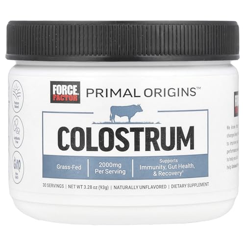 Image of Force Factor Awesome Colostrum to Support Gut Health, Immune Function, Recovery, & More, Bovine Colostrum Supplement, Pasture-Raised, Grass Fed, Hormone Free, Naturally Unflavored, 30 Servings