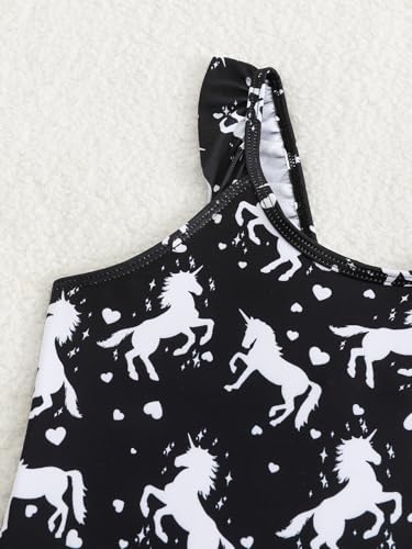 Toddler Girls One Piece Swimsuits Cute Ruffle Bathing Suit Little Kids UPF 50+ Quick Dry Beach Swimwear 2-8Y3