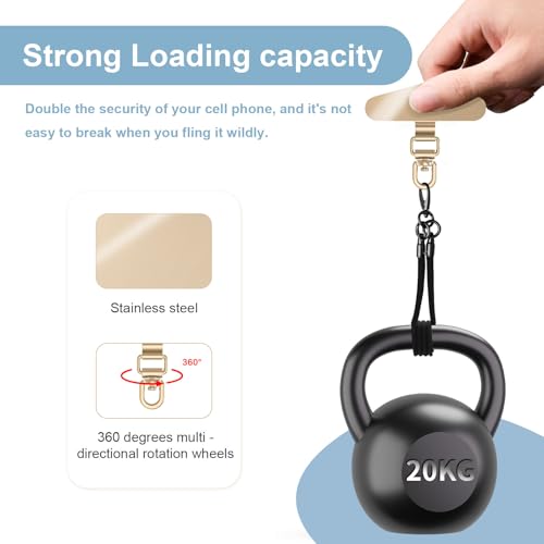 Fajocru YG-R&SLP Steel Lanyard Patch For Iphone,360 Degrees Multi -Directional Rotation Wheels,Replace Parts Of Mobile Phone Lack Of Rope,Compatible thumb #1
