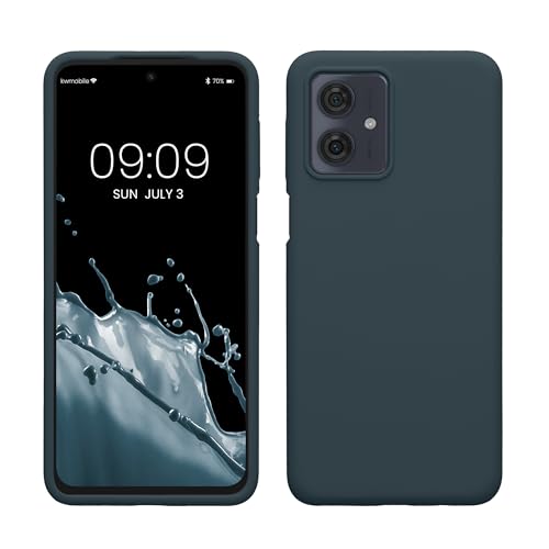 kwmobile Case for Motorola Moto G54 5G Case - Soft Cover - Shockproof Silicone - Wireless Charging Dark Slate