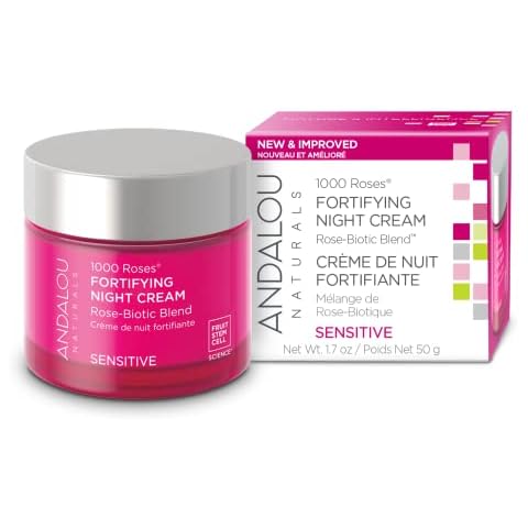 Andalou Naturals Night Cream 1000 Roses Fortifying Nighttime Face Moisturizer Cover