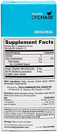 Dr. Chase Kolik Original Gripe Water - Colic Relief For Newborns & Infants - Safe, All Natural Gas Drops For Babies - Herbal Formula To Ease Digestive Discomfort & Fussiness - 5 Fl. Oz (Pack Of 2) #TOP1