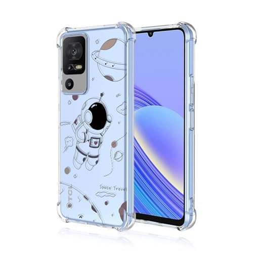 Cover per TCL 40 SE TCL 40SE Transparent Morbida Bumper Custodia Ultra Sottile Antiurto Setoso Semplice Pattern Case Astronauta elegante silicone tpu