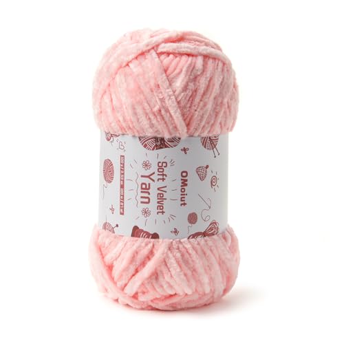 Image of 100g Fluffy Velvet Chenille Yarn for Crocheting and Knitting, 80m (87.5yd) Baby Yarn for Crocheting Soft, Crochet Chunky Yarns Amigurumi Yarns (Pink)