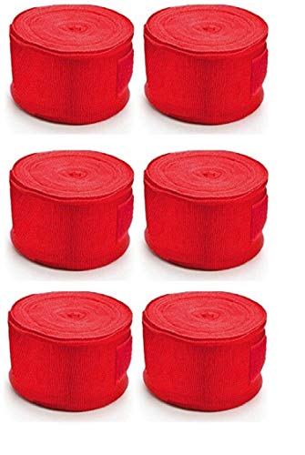 Facto Power 3 Pair Cotton Material Boxing Hand Wraps Elastic Hand & Wrist Support for Kickboxing Training Gym Workout (Red,Red,Red) (Length : 108 Inch) (B0CJ4DRM67) Amazon Price History, Amazon Price Tracker