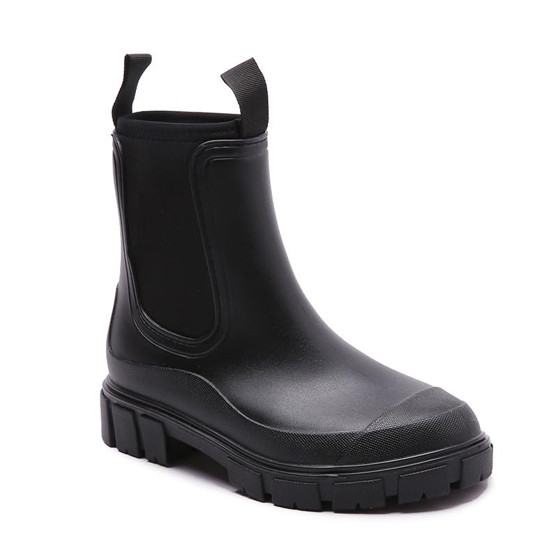 Harssidanzar Damen kurze Regen Stiefel wasserdicht Garten Schuhe Anti-Rutsch-Knöchel Chelsea Boot für Outdoor-Arbeit HL216EU