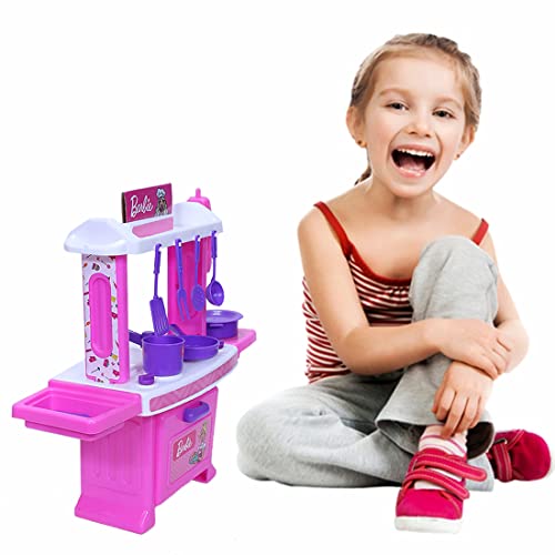 Toyzone Barbie Kitchen Set-45977|My Little Girls Toy|Kitchen Set for Kids|Barbie Kids Kitchen Chef|Role Play S