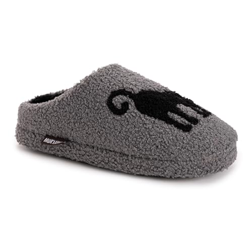 MUK LUKS Women's Novelty Punch Needle Grey Cat