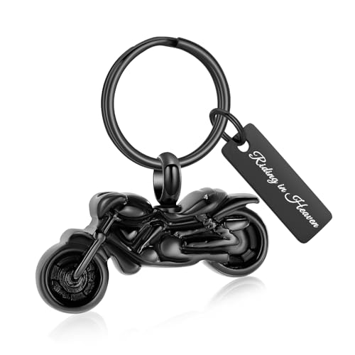 XSMZB Motorcycle Cremation Urn Keychain for Ashes Memorial Keychain Pendant