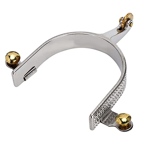 Sporen aus Edelstahl Retro Pferdesporen, 8 cm Innendurchmesser, Western Sporen, Pferdestiefel Sporen, Western Edelstahl Roping Sporen mit Messing Zahnrad Sporen Dekoration