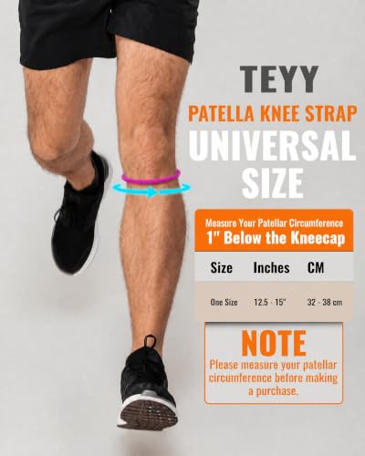 Image of teyy 2PCS Patellar Tendon Support Strap for Knee Pain Relief (Purple)
