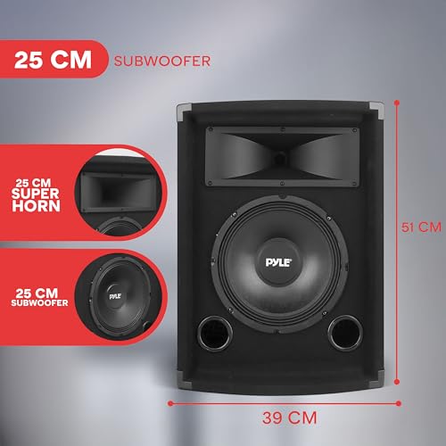 Image of PYLE-PRO 500Watt Outdoor Sound System Vehicle Stereo Speakers w / 10 inch Woofer, 1.5 inch Kapton VC, Dual Tweeters, 4 inchx10 inch Super Horn Midrange, Crossover Network-PylePro PADH1079