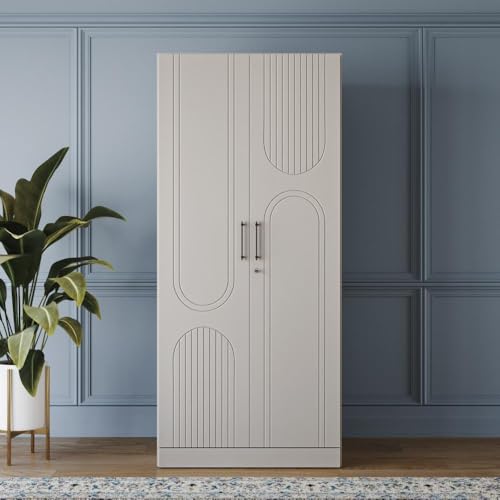 Image of Wakefit Wardrobe for Bedroom | 3 Yr Warranty | Cupboard for Bedroom, Almirah, Wooden Wardrobe, Comes with LED light, Multi-Shelves, Drawer & Hanger, Density:680-750 kg /m, Free Installation(Tyrian-LG)