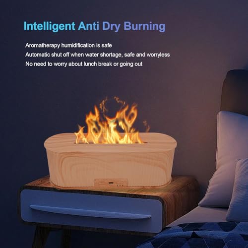 Difusor aromático eléctrico con luces LED de fuego y humidificador miniatura 5