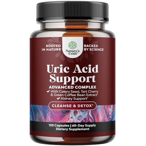 Green Coffee Bean Extract For Uric Acid Cleanse & Detox - Green Coffee Beans With Turmeric, Tart Cherry & Celery Seed For Adults - Uric Acid Flush For Antioxidant Support - Kidney Cleanser - 120 Ct
