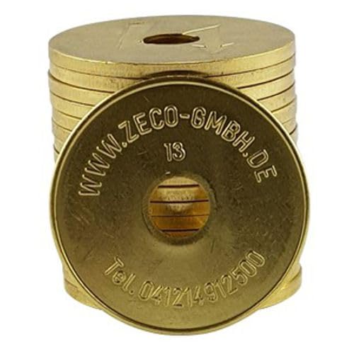 Zeco Wertmarke Münzautomat, 26mm, kompatibel mit NZR Blitz Waschmarke 2020, Messing Waschmünze für Münzautomat, 50 Stück Blitz