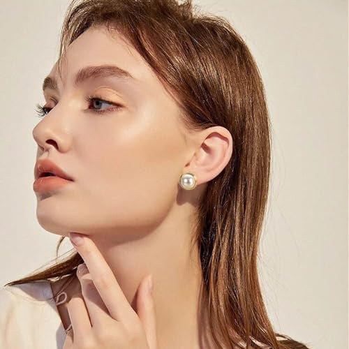 Yoursfs Clip On Earrings For Women Faux Ivory Pearl Earring Round 18K Gold Plated Non Pierced Earrings4