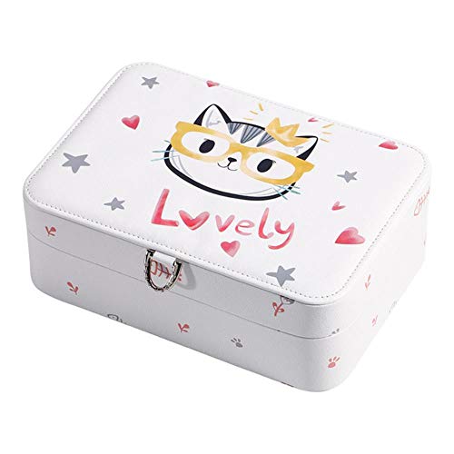 Preisvergleich Produktbild STED Cartoon Bedruckte Schmuckschatulle Cute Mass Jewellery Box Aufbewahrungsboxen Schmuck Fashion Design Box, Weiß, M.