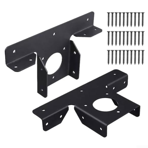 T resistente para soportes para esquina de pérgola, 2 piezas de metal para soportes para una construcción fuerte al aire libre