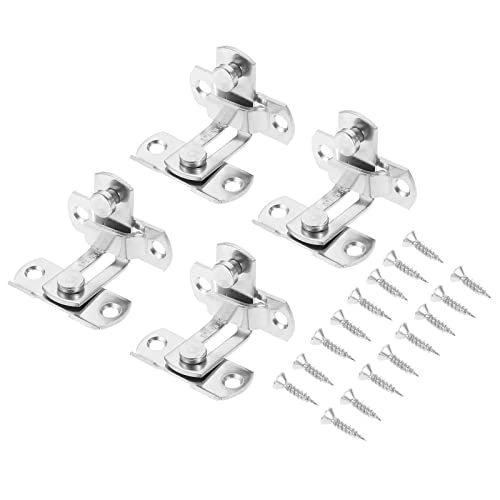 Dreld ドアバックル 90度 引き戸ドア留め金 部屋 鍵 後付け 直角 ステンレス製 安全ドアロック スライド式 ネジ付き セキュリティ対策 4個セット 50mm