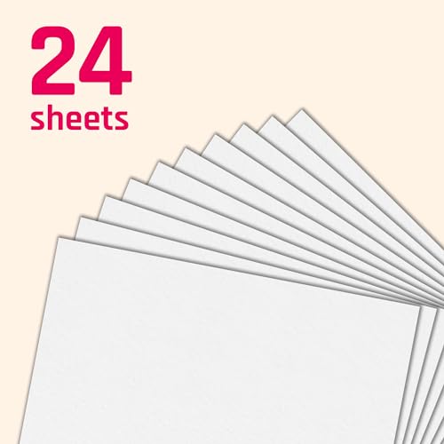 image for TownStix 24 Pieces, 85 lb (230 gsm) - White Cardstock, Thick Heavy Car