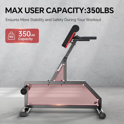 PASYOU Roman Chair, Foldable Back Extension Machine Hyperextension Bench for Home Gym, Workout & Fitness Equipment for Core Strength Training - Image 3