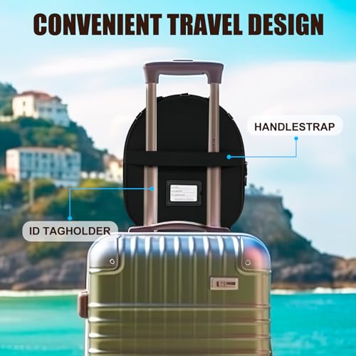 Pokoto Hat Travel Case For Fedora, Panama, Cowboy,Bowler Hats And More,Hard Shell Crush Proof Hat Box Holder Case With A Carrying Handle thumb #3