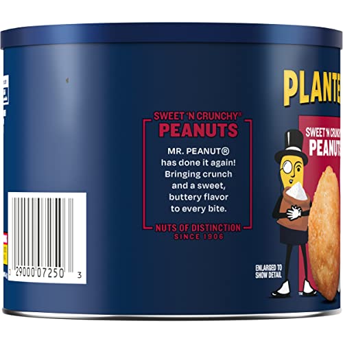 PLANTERS Sweet 'N Crunchy Peanuts, 10 oz. can (Pack of 6)