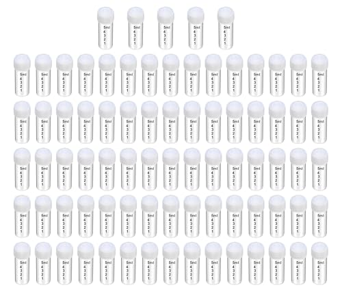 80 piezas tubo de laboratorio de 5 ml de plástico