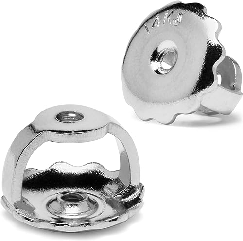 AVA ADLER One Earring Back Replacements |14K Solid Gold | Threaded Screw on Screw Off, 1 Piece | Post Size 0.80mm
