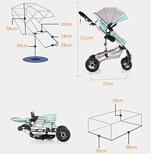 Kinderwagen Kinderwagen Carriage Wandelwagen Peuter Wandelwagen 3 In 1, Pasgeboren Wandelwagen Kinderwagen Hoog… - Afbeelding 4