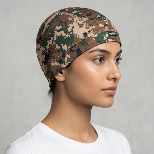 Image of Unisex Helmet Skull Cap for Bikers & Cyclists, Polyester Head Cap, Hair Inner Helmet Cap for Men, Sweat Cooling Beanie Cap, Skull Mask for Summer, Bike Accessories