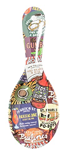 New Orleans Iconic Food Logos Design Souvenir Spoon Rest (Plastic)